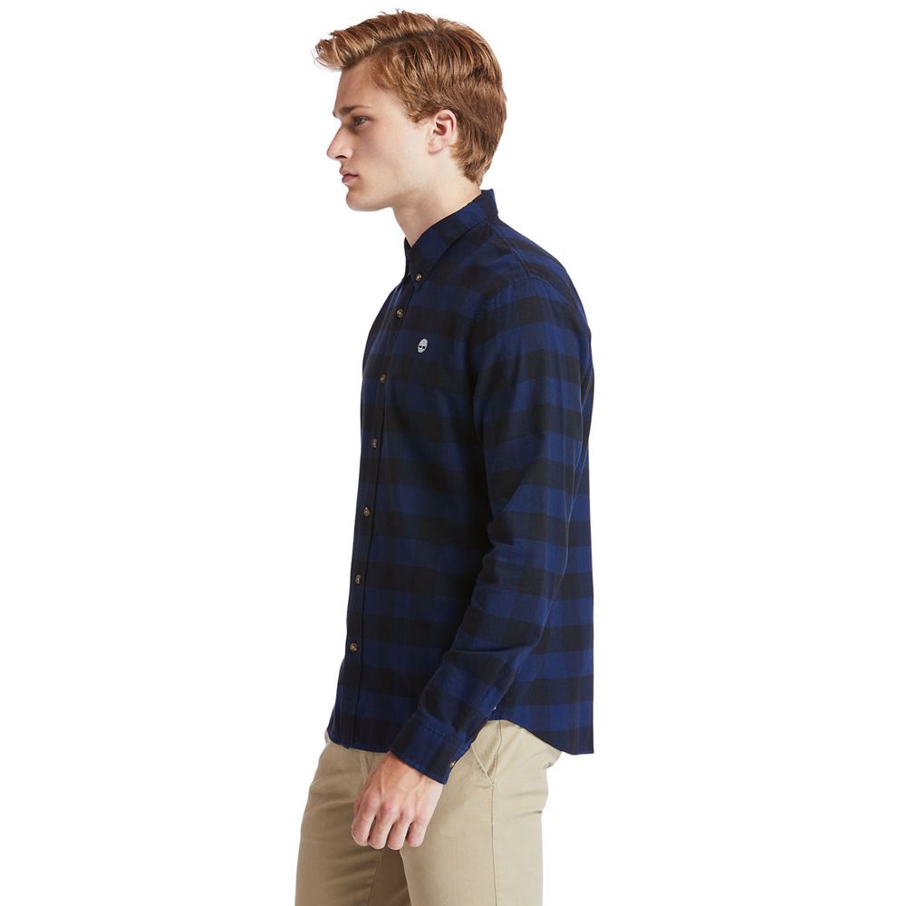 Camasi Timberland Barbati Bleumarin - Mascoma River Slim-Fit Long-Sleeve Check - Romania - GLFEQM732